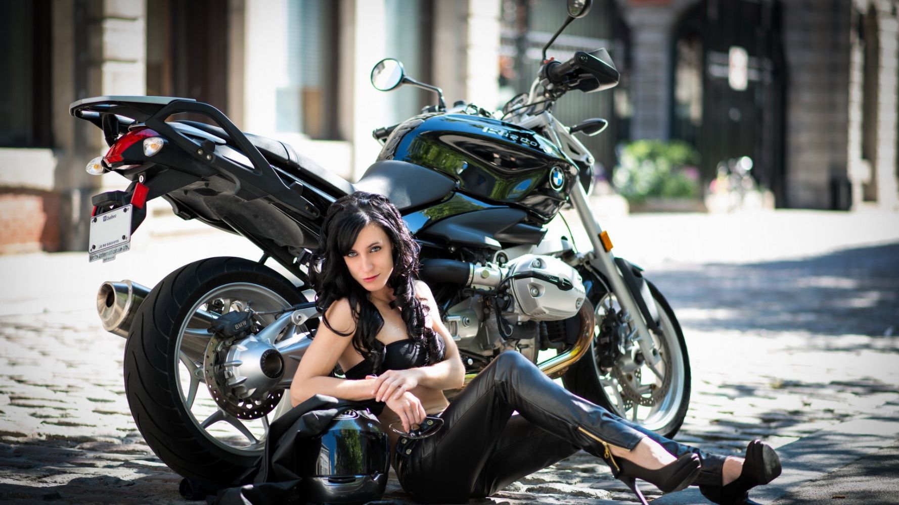 European women on bikes in Vientiane