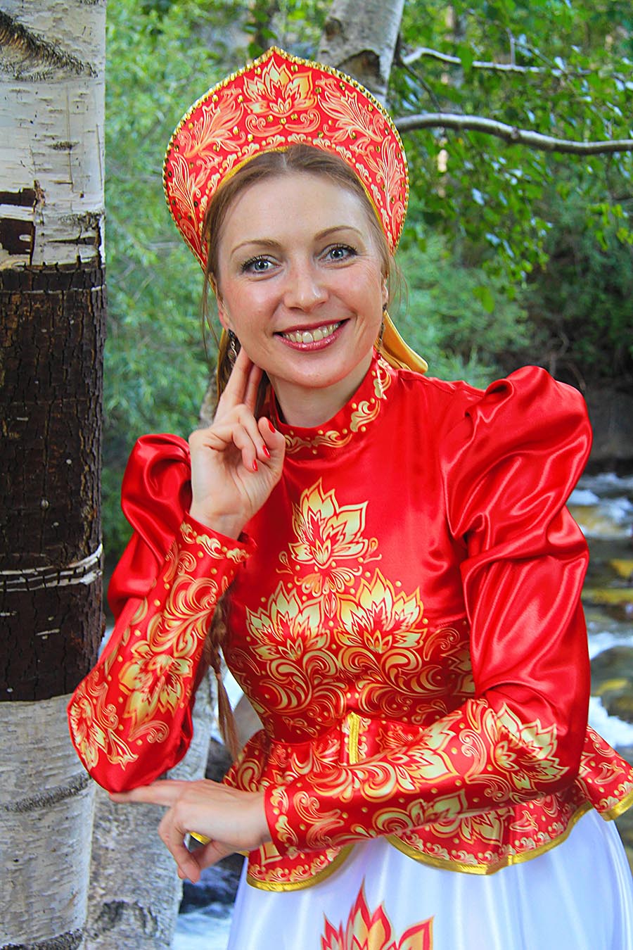 Women in Slavic costumes in Vientiane